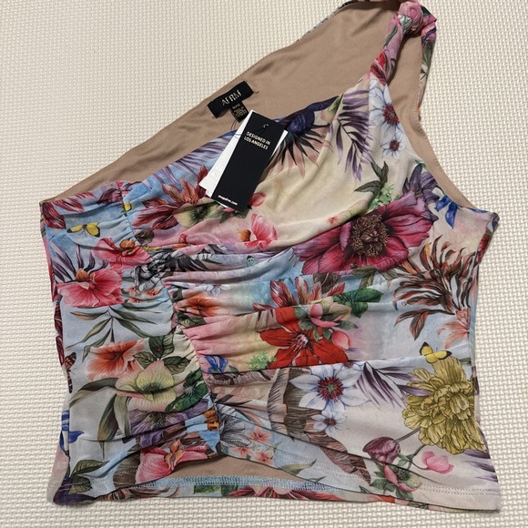 Cache Dresses & Skirts - AFRM One Shoulder Tropical Floral Top Women's Size M Designed In Los Angeles